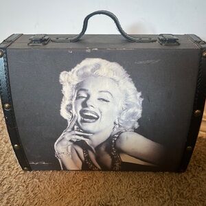 Vintage Style Black and White Marilyn Monroe Suitcase